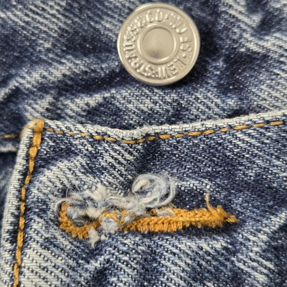 Levi's 505 Regular Fit Blue Denim Straight Jeans Size 40x32 100% Cotton